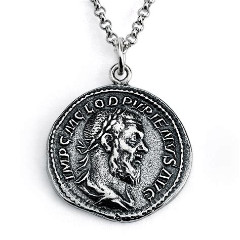 925 Sterling Silver REPLICA Pupienus Roman Coin Pendant Necklace ...