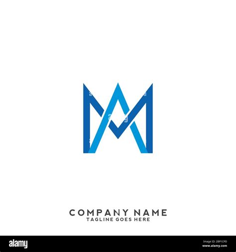 Ma Letter Logo Design Creative Intersected Stock Vector