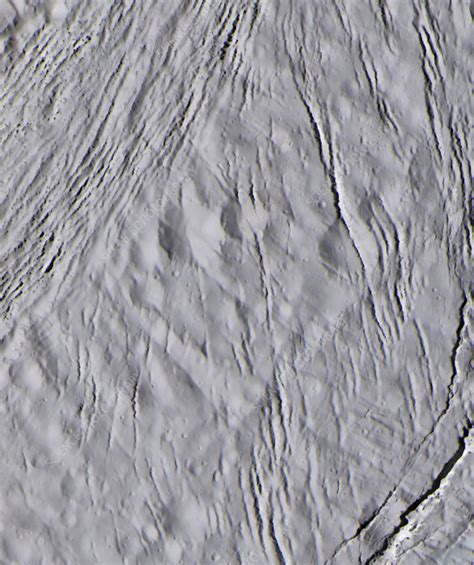 Enceladus' surface - Stock Image - R400/0119 - Science Photo Library