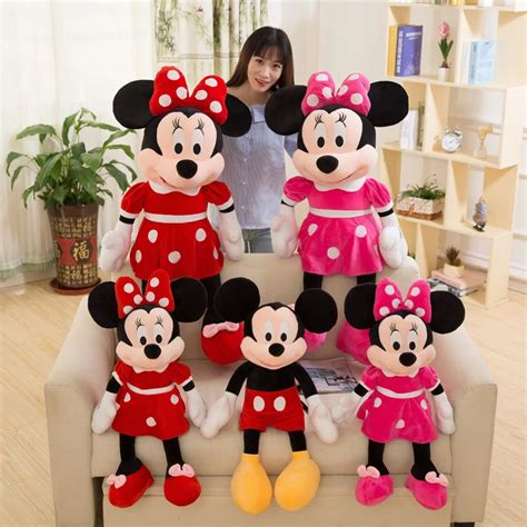 80cm 3 Colors Mice Mickey Mouse Minnie Mouse Plush Toy Soft Mickey ...