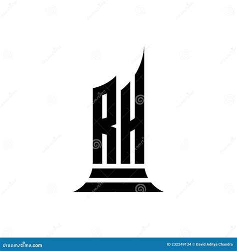 RH Logo Monogram Building Shape Style Stock Vector - Illustration of ...