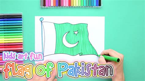 How to draw and color the Flag of Pakistan | Flag drawing, Art for kids ...