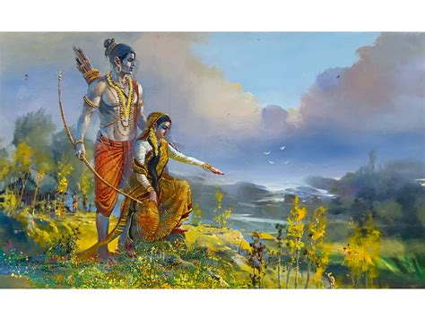 Rama And Sita In Vanvas | Acrylic Painting On Canvas | By Bijay Biswaal ...