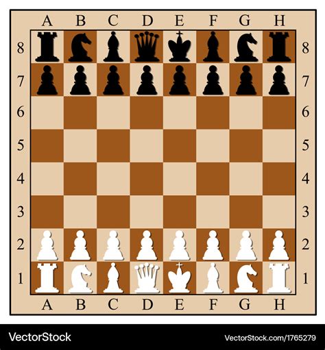 Chess board with chess pieces Royalty Free Vector Image