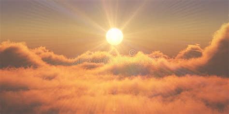 Heaven, Sunset Over the Clouds Stock Illustration - Illustration of ...