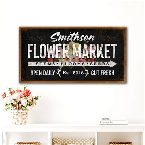 Flower Market Sign Flower Shop Fresh Cut Flowers Sign | Etsy