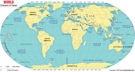 Oceans On World Political Map - Cherey Benedicta