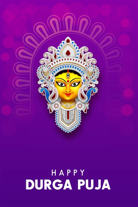 goddess durga face illustration happy durga puja banner social media ...