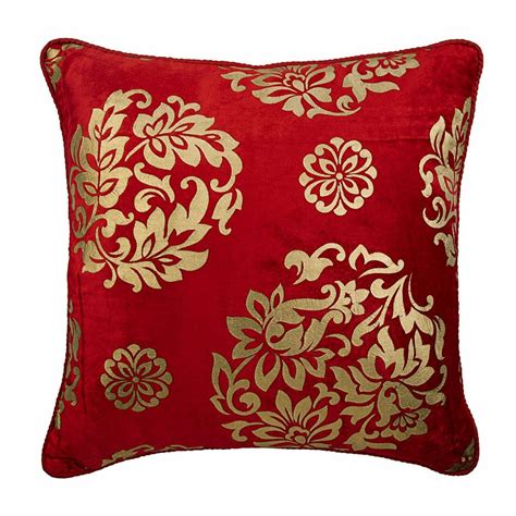 Gold Charming - Red Velvet Throw Pillow Cover | Red throw pillows, Red ...