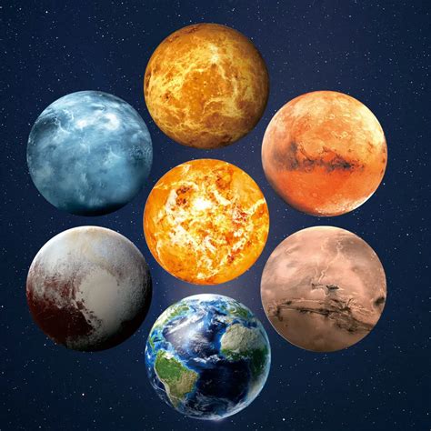 30cm Luminous 7 Planets 3D Wall Stickers Multicolor Super Bright Planet ...