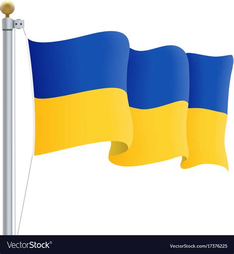 Waving ukraine flag isolated on a white background