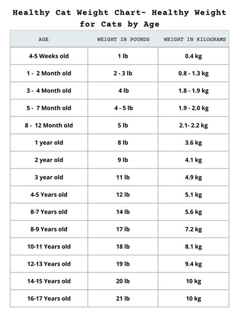 A Guide To The Healthy Cat Weight Chart By Age | Cute Kitten