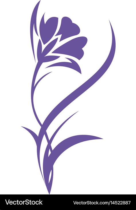 Iris flower logo design Royalty Free Vector Image