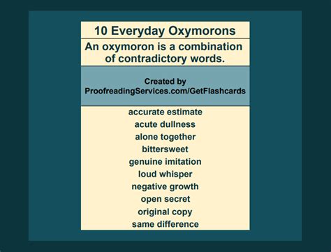 10 Common Oxymorons | Oxymoron, Writing tips, English vocab