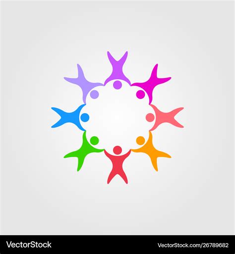 Circle people family together human unity logo Vector Image