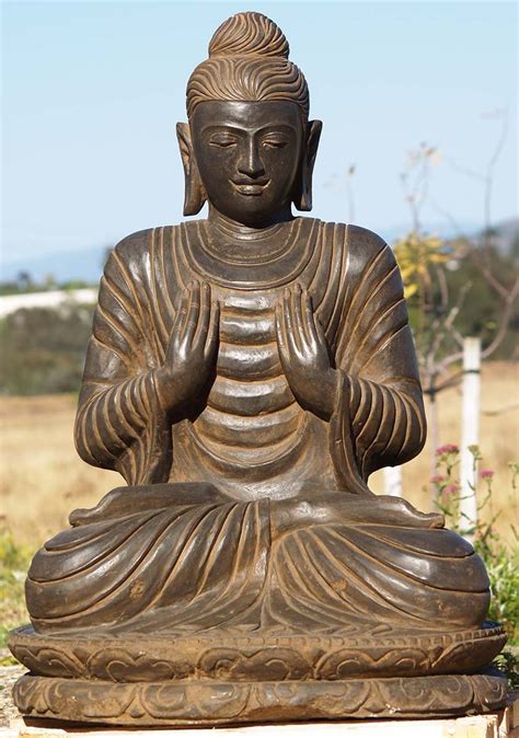 Stone Gandhara Buddha Statue 36.5" (#83ls51): Lotus Sculpture