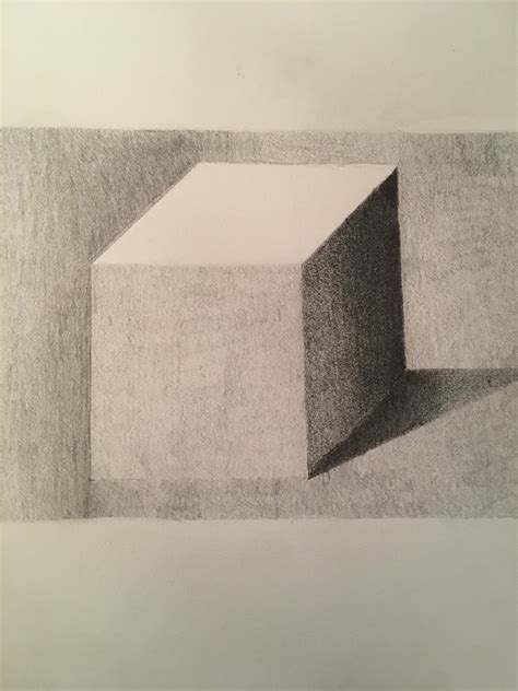 Shaded Cube | Shadow drawing, Still life drawing, Art drawings