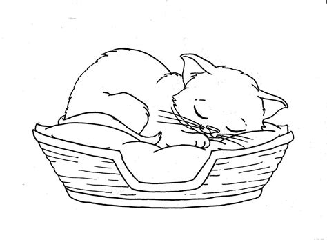 Sleeping Cat Coloring Pages at GetColorings.com | Free printable ...