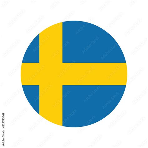 Sweden flag icon, Round sweden flag icon, Round sweden flag vector icon ...