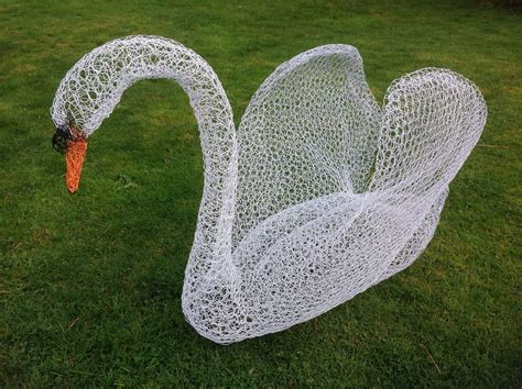 Wire sculpture swan - finished at last! | Chicken wire art, Chicken ...