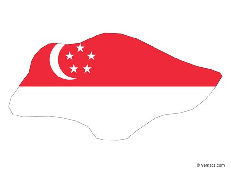 Singapore Flag Map SVG Design Clip Art Art & Collectibles jan-takayama.com