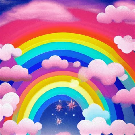 Pink Clouds Rainbow Diamonds · Creative Fabrica