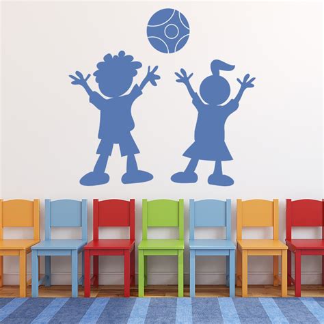 Children Playing School Classroom Wall Sticker