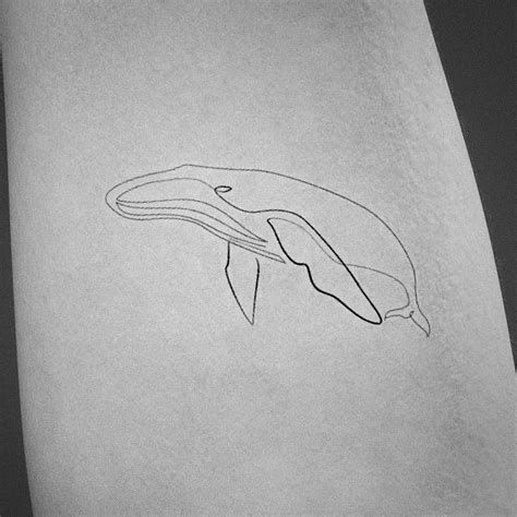 Blue Whale Minimal Tattoo Design | Inku Paw