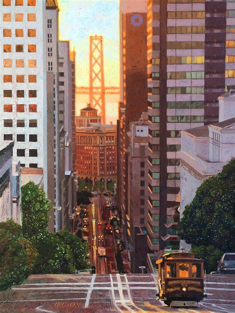 California Street View Painting by Gina Tecson