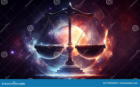 Digital Illustration of Scales of Justice in Colour Background. Stock ...