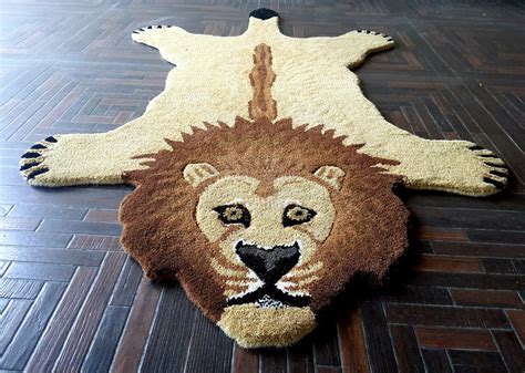 JUNGLE KING LION Skin 100% Hand Made Rug Animal Shape Skin | Etsy