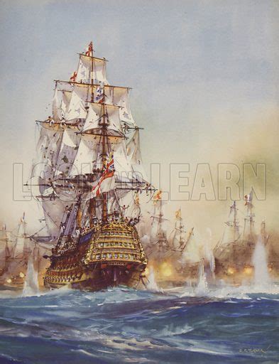 HMS Victory at the Battle of Trafalgar, 1805 stock image | Look and Learn