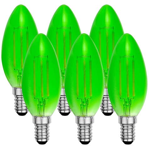 Luxrite Colored LED Green Light Bulb, 4W, Dimmable LED Filament Bulb ...