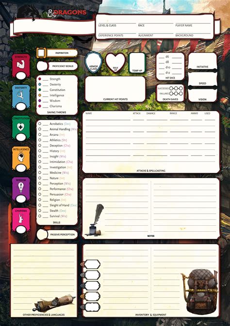 Printable D&d 5e Character Sheet