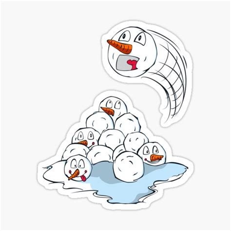 "Snowball Fight" Sticker for Sale by Hane-ryuu | Redbubble