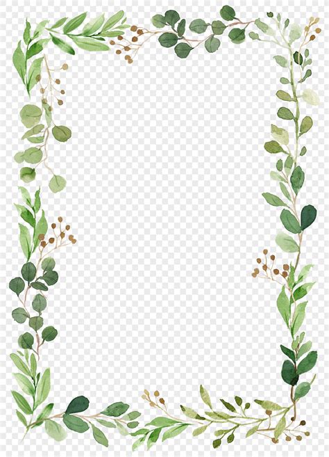 Summer watercolor plant border png image_picture free download ...