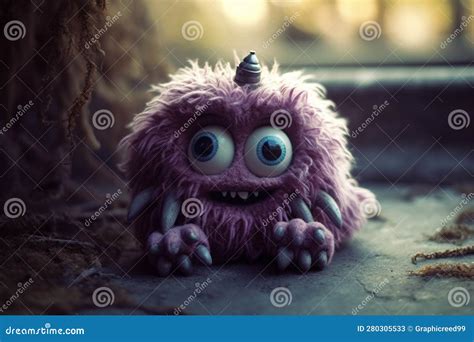 Ai Generative Funny Monster with Big Eyes. Halloween Concept. 3d ...