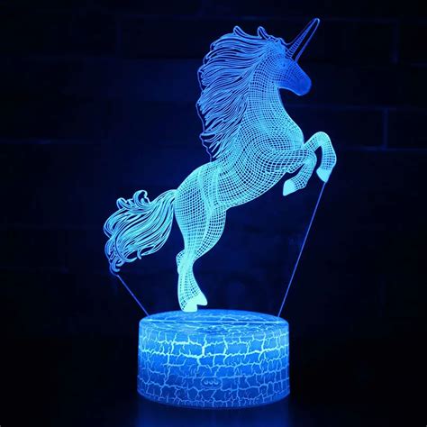 Unicorn 1 theme 3D Lamp LED night light 7 Color Change Touch Mood Lamp ...