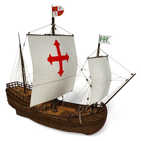 caravel sails ship 3d model