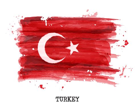 Watercolor painting flag of Turkey Vector 2588875 Vector Art at Vecteezy