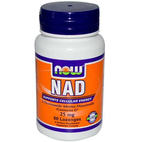 Now Foods, NAD, 25 mg, 60 Lozenges - iHerb