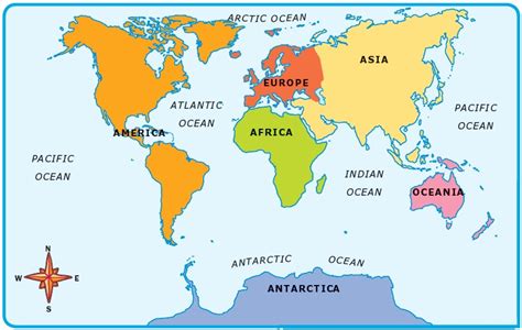 World Map Continents and Oceans submited images.