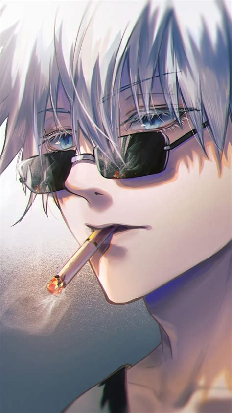 1390821 Jujutsu Kaisen, Anime, Satoru Gojo, Smoking, Sunglasses Rare ...