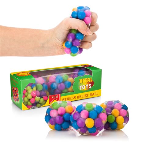 DNA Stress Relief Ball by VITAL TOYS 3 Pack Squeezing Balls Sensory ...