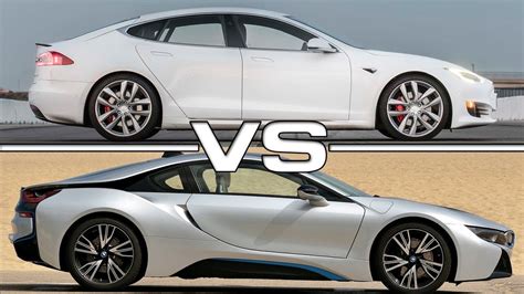 2017 Tesla Model S P100D vs 2016 BMW i8 - YouTube