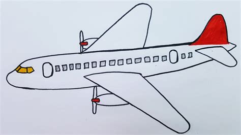 Aeroplane drawing quickly| How to draw aeroplane step by step| Simple ...