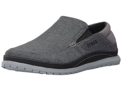 Crocs - Crocs Mens Santa Cruz Fabric Closed Toe Slip On, Graphite/Light ...