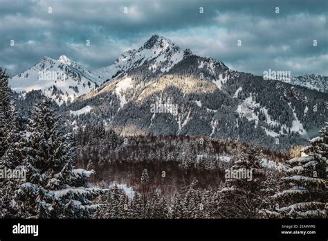 Winter landscape in the Bavarian Alps, Germany Stock Photo - Alamy