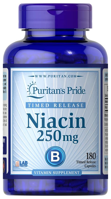 Niacin 250 mg Timed Release 180 Timed Release Capsules | B-3 Vitamins ...