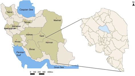 The location of Kerman plain on Iran map | Download Scientific Diagram